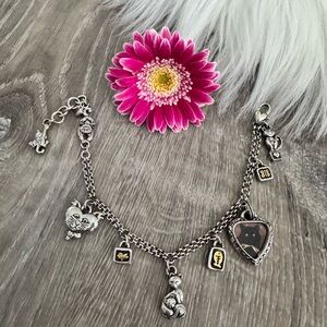 🐾💞 Brighton I Love My Cat Charm Retired Charm Bracelet with Photo Heart Charm